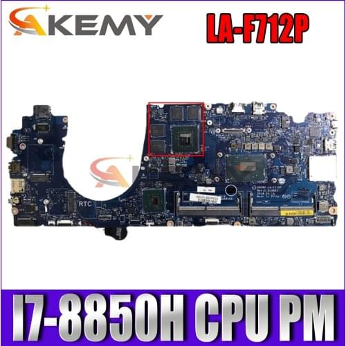 Akemy C38P6 3530 motherboard LA-F712P with I7-8850H CPU PM For DELL Precision 3530 notebook motherboard mainboard test full 100