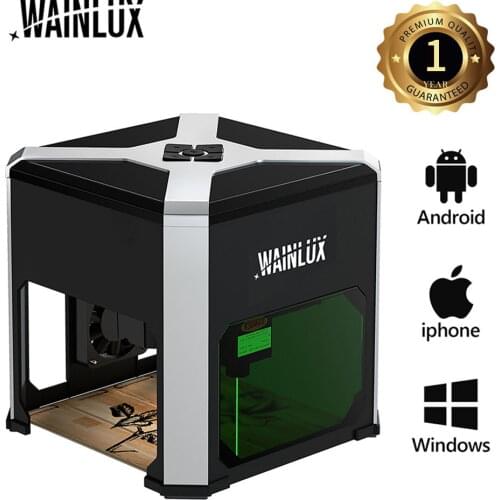 WAINLUX Mini Laser Engraver K6 3000mW 3W Laser Engraving Machine Etching Range 80*80mm Support WIN7/8/10 and APP for DIY Printer