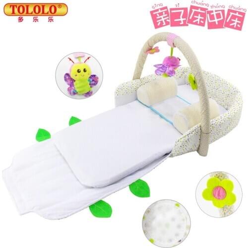 Multifunctional crib portable folding bed middle bed newborn baby play bed bed travel portable