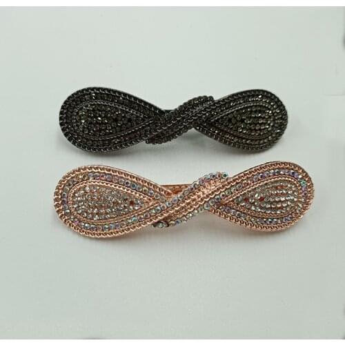 Fashion Bowknot Spring Clip Bridal Rhinestone Hairpin Elegant Women Girls Barrettes Wedding Hair Accessories Jewelry