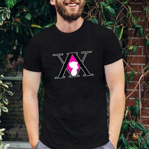 Japanese Anime Hunter X Hunter Print Hipster Men Tshirt Summer Cotton Tops Hipster Street Clothing Casual Hort-Sleeved Tees