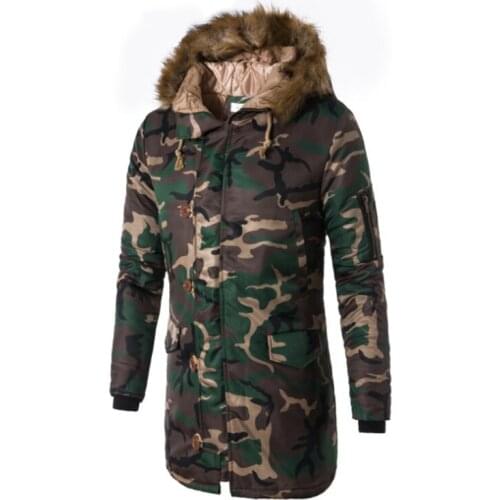 Russian Winter Parkas Long Windproof Jacket Men Thicken Camouflage Coat Male New Fur Collar Hooded Jacket Men Abrigos Hombres