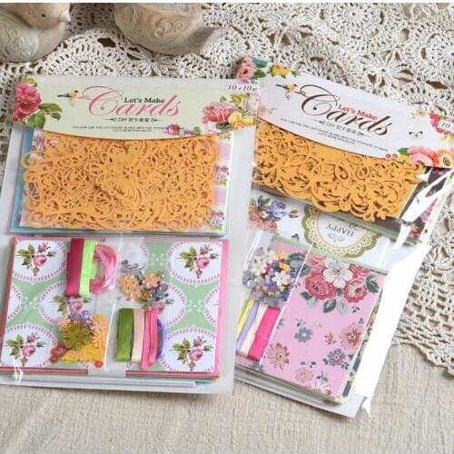 10pcs/lot Paper Pack manual Creative gift diy Card kit Scrapbook Birthday cards suit