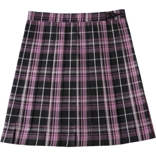 New Japanese School Dresses High Waist Jk Uniform Purple And Pink Pleated Skirt School Uniforms Cosplay Mini Sailor Suit Skirts