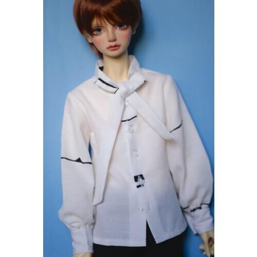 BJD doll clothes for 1/3 1/4 1/6 size MSD simple versatile collar ribbon can be knotted shirt top 2 color
