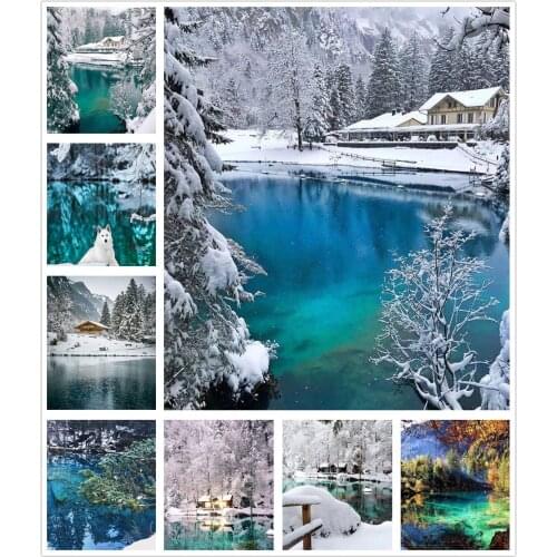 Snowland Landscape Snowfield 5D Diy Full Square and Round Diamond Painting Embroidery Cross Stitch Kit Wall Art Home Decor