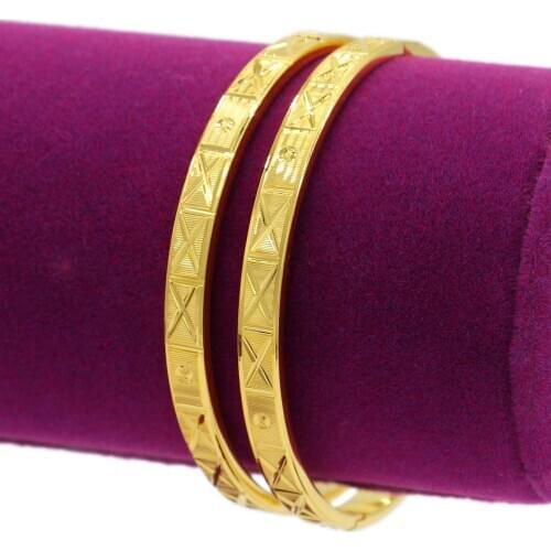PINXUN Can Open Dubai Gold Bangle Jewelry Gold Color Bracelets Africa European Arab Bangle For Women Girl Boy Jewelry Gift XTE2