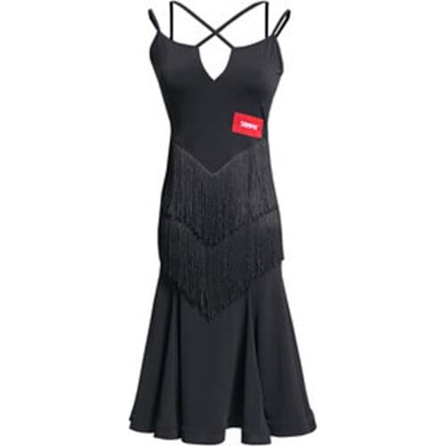 Latin dance skirt dress sexy female adult new style competition dance dress tassel practice clothes