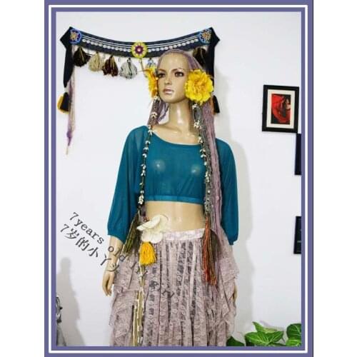 Transparent Thin Belly Dance Bat Sleeve Top BF57