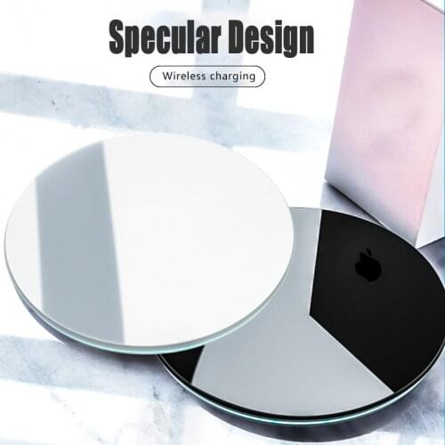 QI Specular Design Wireless Charging Charger Mobile Phone Wireless Charger for Airpods iPhone 8 X 11 SE Samsung S10 Note 9 LG