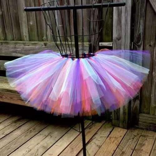 Multicolor Baby Girls Tutu Skirts Kids 100% Handmade Fluffy Tulle Ballet Dance Pettiskirts Children Birthday Party Skirt Clothes