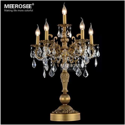Luxurious Bronze Color Crystal Table Light Desk Light Wedding Candelabra