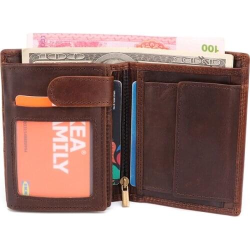 Luxury wallet men leather purse Zipper wallet for men Card Holder Dollar Money Bag men Wallet genuine leather purse for coins