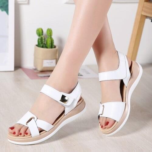 Womens Open Toe Platform Sandals Korean Fashion Solid Lady Espadrilles Students Wild Female Beach Shoes Women Sandalias Mujer