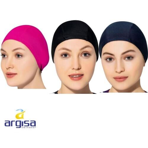Argisa 8003 Lycra Cloth Pool Sea Bathing Cap Standard Size Swimming Turban Wrap Soft Shower swimmer will Hat