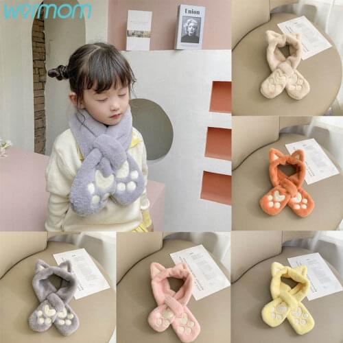 Warmom Childrens Fox Ear Scarf faux Rabbit Fur Warm Scarf Cute Children Scarf In Autumn And Winter For 3-7 Years Old