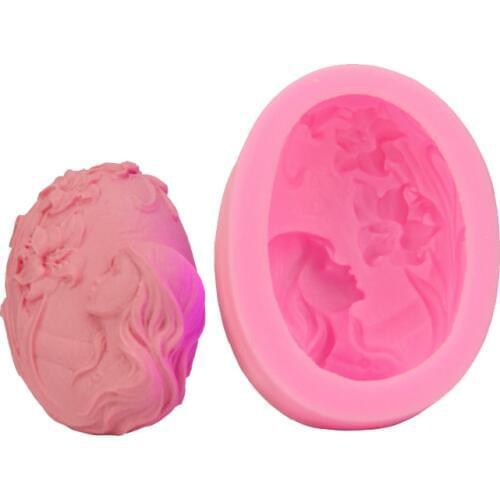 Flower Girl Silicone Cake Mold DIY Soap Form Candy Fondant Molds Creative Chocolate Mould