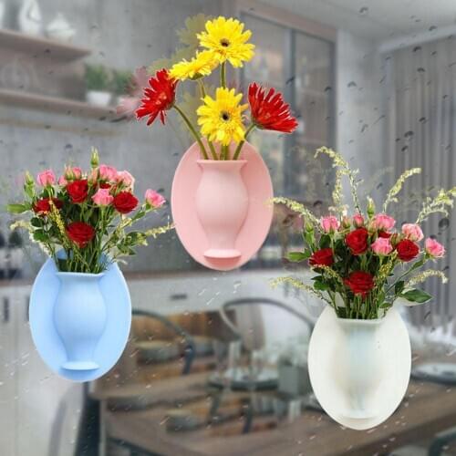 Silicone Sticky Wall Plant Vases Container Decorations Leaves Body Accessories Outdoor Handmade Pots Soft Bottle Flowers