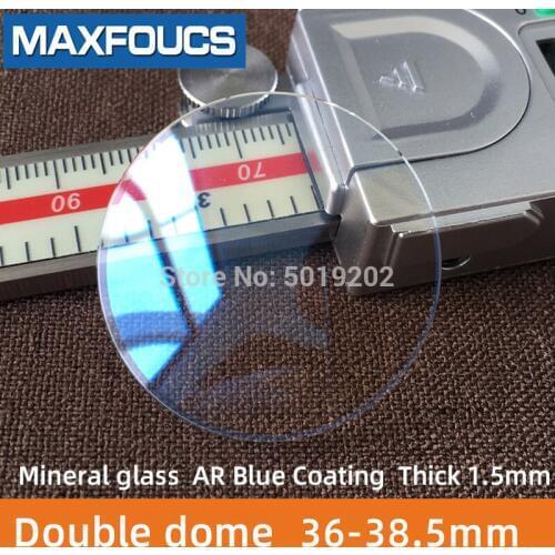 Watch glass mineral glass AR Blue Coating Double dome 1.5mm diameter 36mm ~ 38.5mm Watch accessories replacement parts