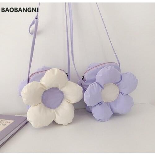 Lovely Flower Women Crossbody Bags Contrast Color Ladies Small Shoulder Bag Fashion Design Girls Daily Phone Pouch Purse