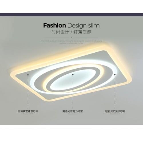 LED modern atmosphere rectangular living room simple study restaurant personalized and creative ultra thin ceiling lamp