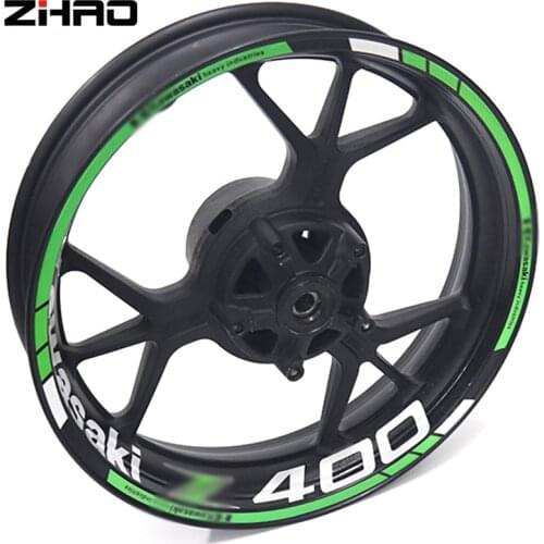 For Kawasaki Z400 Z 400 Motorcycle Reflective Wheel Rim Stripe Decal Sticker Front Rear Decal Full Set