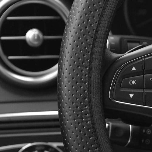 Soft Faux Leather Air Permeable Car Steering Wheel Cover Decoration Interior Caravan Trailer Truck Off Road 4x4 Auto Accessories