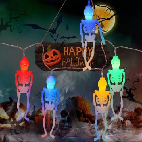 2.5m 10Led Outdoor Decorative LED String Lights Halloween Skull Frame Led Battery Light String Horror House Decor