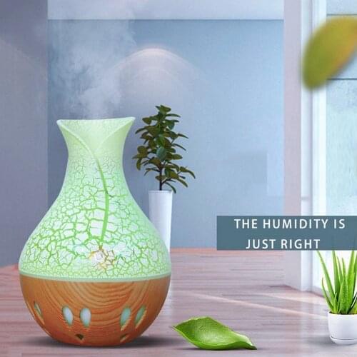 Vase Air Humidifier USB Aroma Oil Diffuser Wood crack Electric lamp Humidifier Ultrasonic Aromatherapy Mist Maker for Home