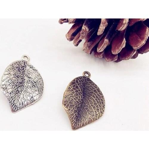 Vintage 13 pcs Leaves charms Fit DIY Handmade necklace earring bracelet charms Jewelry Making