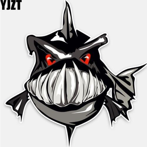 YJZT 13.3CM*14CM Personality Animal Piranha Car Styling Decor Car Sticker Decal PVC 5-0142