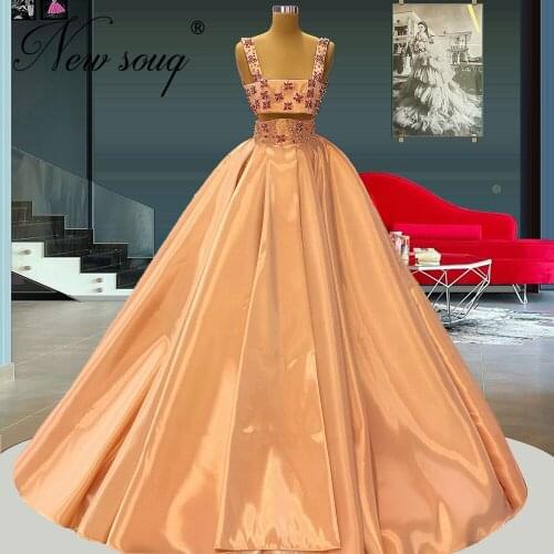 Two Pieces Beading Evening Dresses Dubai Plus Size Diamond Weddings Party Dress 2021 African Long Prom Gowns Vestidos De Festa