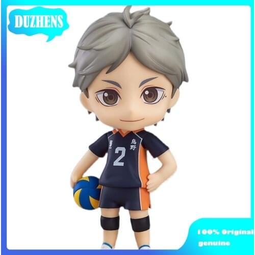 100% Original genuine Haikyuu!! sugawara koushi Q version figma PVC Action Figure Anime Figure Model Toys Figure Doll Gift