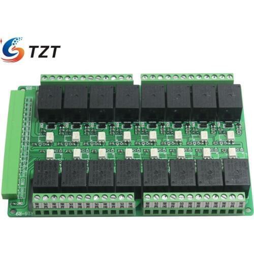 TZT 16 Channel Relay Module Control Shield Controller 5V 12V 24V PLC Driver Board