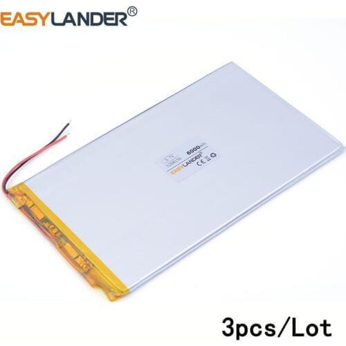 3pcs/Lot 3298156 6000mah lithium Li ion polymer rechargeable battery each brand tablet universal rechargeable lithium batteries