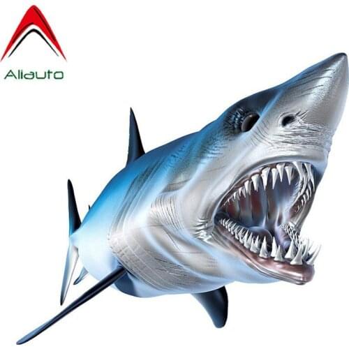 Aliauto Shark Decal 3D Automobile Motorcycles Car Stickers Vinyl Graphic Decor DIY Waterproof Reflective Decals,10cm*3cm