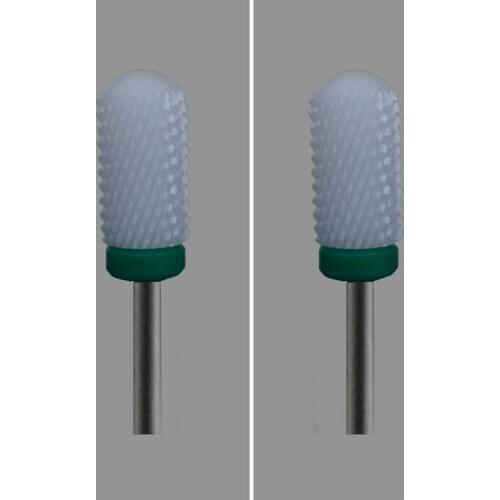 White Ceramic -6PCS -Nail Drill Bit - Large Smooth Top Bit - (0101.066)