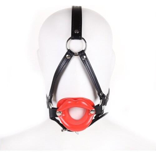 Big Lip Gag Bdsm Bondage Strap On Leather Open Mouth Oral Band Bondage Restraints Femdom Slave Bondage Metal Sm Toys Adult Game