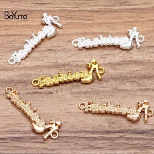 BoYuTe (50 Pieces/Lot) Metal Alloy 40*13MM Fashion High Heel Charms Pendant DIY Jewelry Accessories Hand Made Materials