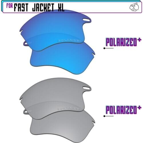 EZReplace Polarized Replacement Lenses for - Oakley Fast Jacket XL Sunglasses - Sir P Plus-BluePPlus