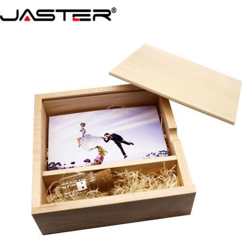 JASTER 180*180*60mm Photo Album Wooden USB+Box usb flash drive Memory stick Pendrive 8GB 16GB customer LOGO Photography Wedding