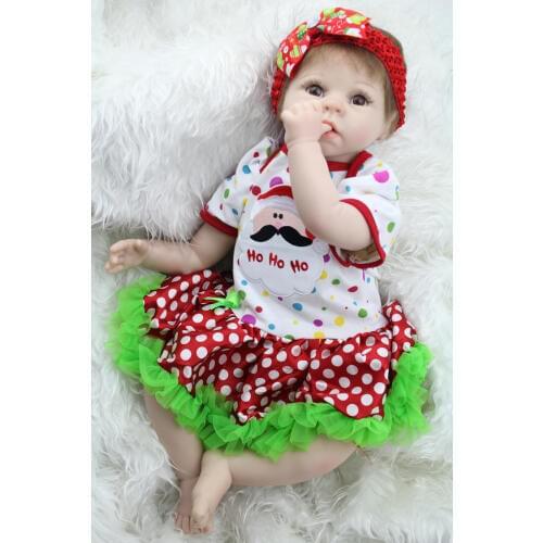 Lovely girl doll reborn 22" reborn babies real soft touch menina de silicone bonecas oyuncak bebekler
