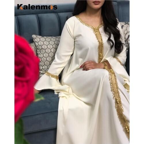 Muslim Dress Turkish India Ruffles Sleeve Embroidered Abaya Duabi Arabic Vestidos Moroccon Kaftan Islamic Party Gown Robe