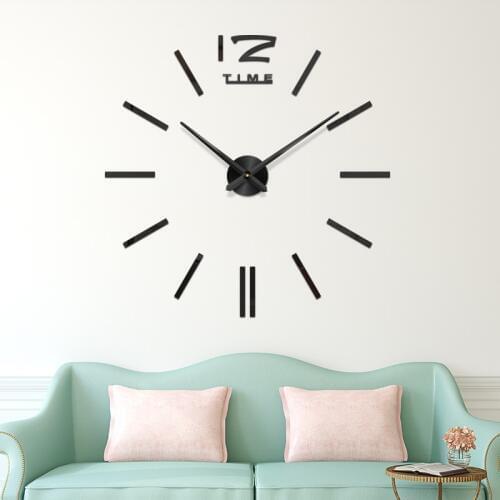 Wall Clock Watch Clocks 3D DIY Acrylic Mirror Stickers Living Room Quartz Needle Europe Horloge reloj de pared Home Decoration