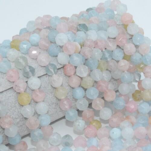 Natural Multiple Color Beryl Triangle Faceted Round Beads 7.8mm-8mm