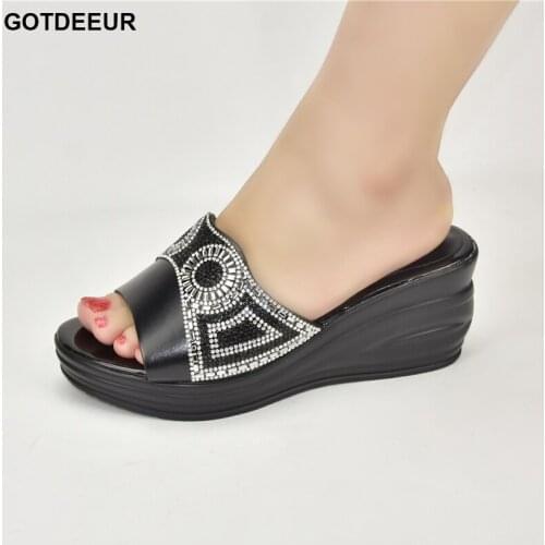 New Italian womens shoes African womens shoes rhinestone decoration low-heel party high-heeled shoes with rhinestones