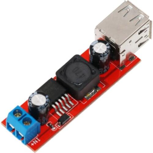 DC 6V-40V To 5V 3A Double USB Charge DC-DC Step-down Converter Module For Vehicle Charger LM2596 Dual USB