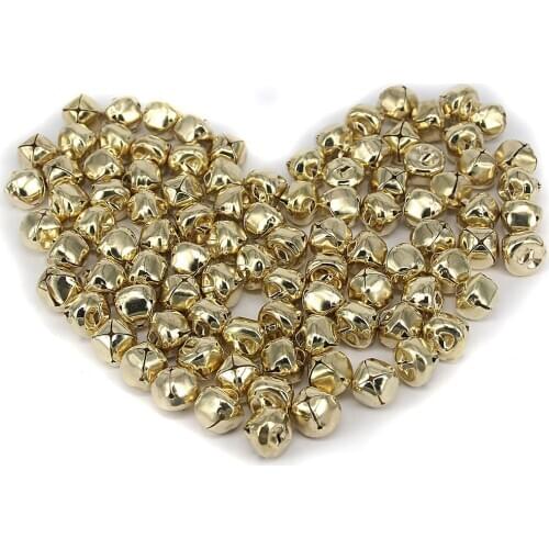 100pcs Gold Plated Jingle Bells Beads 20mm For Jewelry Making Craft Charms