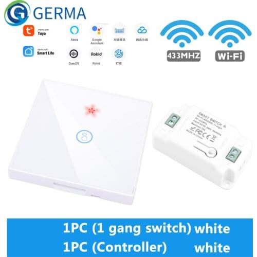 GERMA Tuya Smart Life APP WiFi TOUCH Switch Light RF 433Mhz Wall DIY Relay Timer Module Google Home Alexa 110V 220V 10A
