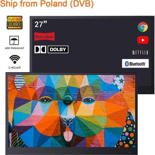 Souria 27 inches Smart Black Waterproof LED Television for Bathroom TV Android 9.0 Poland EU Warehouse